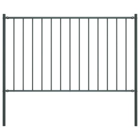 Panel valla y postes acero recubrimiento polvo gris 1,7x1,25m de vidaXL, Paneles de vallas - Ref: Foro24-145214, Precio: 61,9...