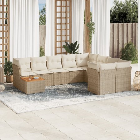 Juego de sofás jardín con cojines beige 10 pzas ratán sintético de , Conjuntos de jardín - Ref: Foro24-3256156, Precio: 697,1...