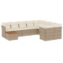 Juego de sofás jardín con cojines beige 10 pzas ratán sintético de , Conjuntos de jardín - Ref: Foro24-3256156, Precio: 697,1...