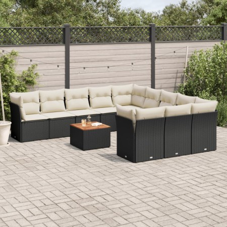 Set de sofás de jardín 12 piezas cojines ratán sintético negro de , Conjuntos de jardín - Ref: Foro24-3256238, Precio: 741,43...