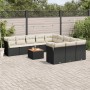 Set de sofás de jardín 12 piezas cojines ratán sintético negro de , Conjuntos de jardín - Ref: Foro24-3256238, Precio: 741,43...