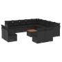 Set sofás de jardín 14 pzas con cojines ratán sintético negro de , Conjuntos de jardín - Ref: Foro24-3256265, Precio: 865,05 ...