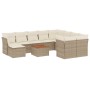 Set de sofás de jardín 11pzas con cojines ratán sintético beige de , Conjuntos de jardín - Ref: Foro24-3256303, Precio: 750,3...