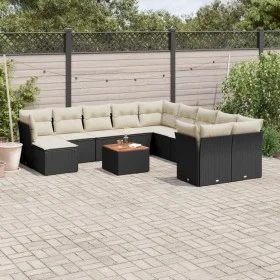 Set de sofás de jardín 12 piezas cojines ratán sintético negro de , Conjuntos de jardín - Ref: Foro24-3256308, Precio: 715,16...