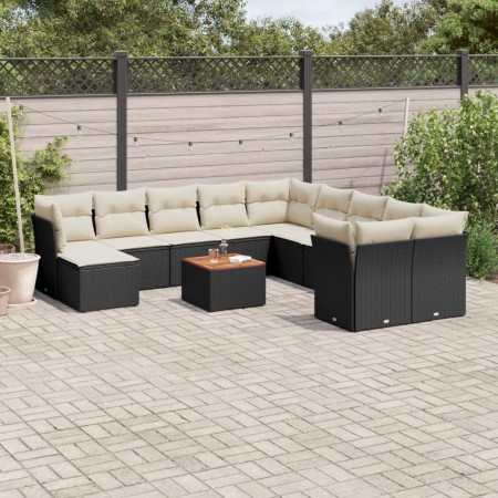 Set de sofás de jardín 12 piezas cojines ratán sintético negro de , Conjuntos de jardín - Ref: Foro24-3256308, Precio: 724,11...