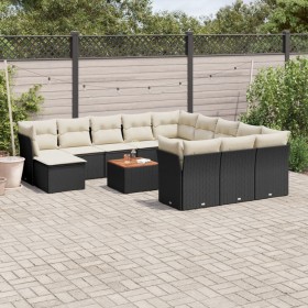 Set de sofás de jardín y cojines 13 pzas ratán sintético negro de , Conjuntos de jardín - Ref: Foro24-3256315, Precio: 781,47...