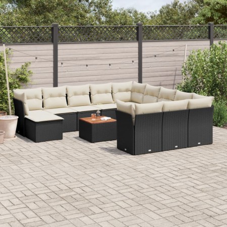 Set de sofás de jardín y cojines 13 pzas ratán sintético negro de , Conjuntos de jardín - Ref: Foro24-3256315, Precio: 781,47...