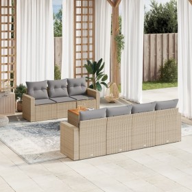 Juego de sofás jardín con cojines beige mezcla 8 pzas ratán PE de , Conjuntos de jardín - Ref: Foro24-3256360, Precio: 563,19...