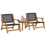 Sillas de Jardín con Mesa 3 pcs Negro Madera de Acacia Sólida en Sillas de jardín | Comprar online en Foru.es