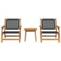 Sillas de Jardín con Mesa 3 pcs Negro Madera de Acacia Sólida en Sillas de jardín | Comprar online en Foru.es