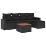 Set de sofás de jardín 6 piezas y cojines ratán sintético negro de , Conjuntos de jardín - Ref: Foro24-3256426, Precio: 388,1...