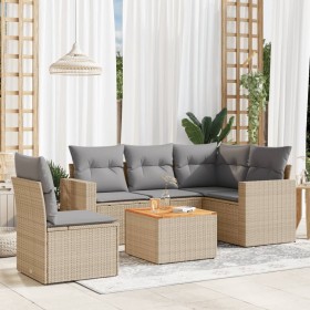 Juego de sofás jardín con cojines beige mezcla 6 pzas ratán PE de , Conjuntos de jardín - Ref: Foro24-3256458, Precio: 419,75...
