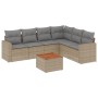 Juego de sofás jardín con cojines beige mezcla 7 pzas ratán PE de , Conjuntos de jardín - Ref: Foro24-3256472, Precio: 462,07...