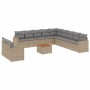 Juego de sofás jardín con cojines beige mezcla 12 pzas ratán PE de , Conjuntos de jardín - Ref: Foro24-3256535, Precio: 845,9...