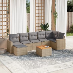 Juego de sofás jardín con cojines beige mezcla 8 pzas ratán PE de , Conjuntos de jardín - Ref: Foro24-3256563, Precio: 512,46...