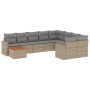 Juego de sofás jardín con cojines beige 10 pzas ratán sintético de , Conjuntos de jardín - Ref: Foro24-3256619, Precio: 671,2...