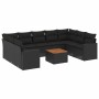 Set de sofás de jardín 10 pzas cojines ratán sintético negro de , Conjuntos de jardín - Ref: Foro24-3256594, Precio: 660,10 €...