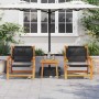 Sillas de Jardín con Mesa 3 pcs Negro Madera de Acacia Sólida en Sillas de jardín | Comprar online en Foru.es