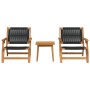 Sillas de Jardín con Mesa 3 pcs Negro Madera de Acacia Sólida en Sillas de jardín | Comprar online en Foru.es