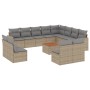Juego de sofás jardín con cojines beige mezcla 13 pzas ratán PE de , Conjuntos de jardín - Ref: Foro24-3256703, Precio: 813,9...