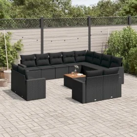 Set de sofás de jardín y cojines 13 pzas ratán sintético negro de , Conjuntos de jardín - Ref: Foro24-3256720, Precio: 957,23...