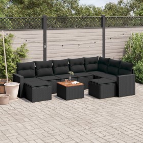 Set de sofás de jardín 10 pzas cojines ratán sintético negro de , Conjuntos de jardín - Ref: Foro24-3256734, Precio: 631,86 €...