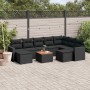 Set de sofás de jardín 10 pzas cojines ratán sintético negro de , Conjuntos de jardín - Ref: Foro24-3256734, Precio: 631,86 €...