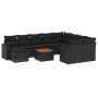 Set de sofás de jardín 11 pzas y cojines ratán sintético negro de , Conjuntos de jardín - Ref: Foro24-3256741, Precio: 707,20...