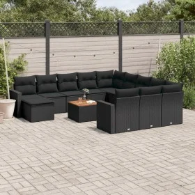 Set de sofás de jardín y cojines 13 pzas ratán sintético negro de , Conjuntos de jardín - Ref: Foro24-3256755, Precio: 842,43...