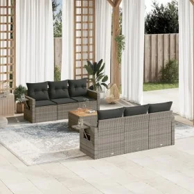 Set de sofás de jardín 7 piezas con cojines ratán PE gris de , Conjuntos de jardín - Ref: Foro24-3256788, Precio: 471,66 €, D...