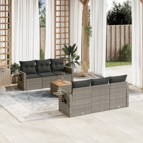 Set de sofás de jardín 7 piezas con cojines ratán PE gris de , Conjuntos de jardín - Ref: Foro24-3256788, Precio: 481,00 €, D...