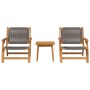 Sillas de Jardín con Mesa 3 pcs Gris Madera de Acacia Sólida en Sillas de jardín | Comprar online en Foru.es
