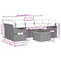 Set de sofás de jardín 7 piezas con cojines ratán PE gris de , Conjuntos de jardín - Ref: Foro24-3256795, Precio: 450,79 €, D...