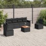 Set de comedor de jardín 7 pzas y cojines ratán sintético negro de , Conjuntos de jardín - Ref: Foro24-3256839, Precio: 435,7...