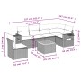 Set de sofás de jardín 7 piezas con cojines ratán PE gris de , Conjuntos de jardín - Ref: Foro24-3256921, Precio: 451,72 €, D...
