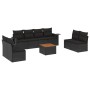 Set de sofás de jardín 8 piezas y cojines ratán sintético negro de , Conjuntos de jardín - Ref: Foro24-3256853, Precio: 526,9...