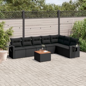 Set de sofás de jardín 8 piezas y cojines ratán sintético negro de , Conjuntos de jardín - Ref: Foro24-3256923, Precio: 514,9...