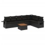 Set de sofás de jardín 8 piezas y cojines ratán sintético negro de , Conjuntos de jardín - Ref: Foro24-3256923, Precio: 514,9...