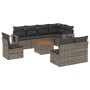 Set de muebles de jardín 9 pzas y cojines ratán sintético gris de , Conjuntos de jardín - Ref: Foro24-3256935, Precio: 528,01...