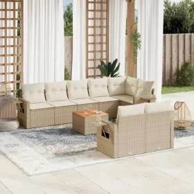 Set de sofás de jardín 9 pzas con cojines ratán sintético beige de , Conjuntos de jardín - Ref: Foro24-3256982, Precio: 704,5...