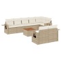 Set de sofás de jardín 9 pzas con cojines ratán sintético beige de , Conjuntos de jardín - Ref: Foro24-3256982, Precio: 666,4...
