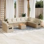 Set de sofás de jardín 11pzas con cojines ratán sintético beige de , Conjuntos de jardín - Ref: Foro24-3256968, Precio: 784,6...