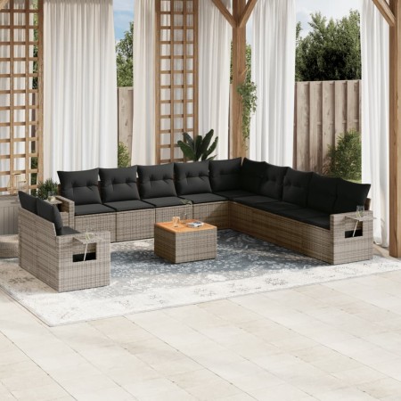 Set de sofás de jardín 12 pzas con cojines ratán sintético gris de , Conjuntos de jardín - Ref: Foro24-3256977, Precio: 826,6...