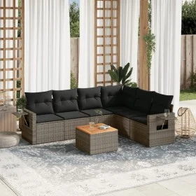 Set de sofás de jardín 7 piezas con cojines ratán PE gris de , Conjuntos de jardín - Ref: Foro24-3256914, Precio: 437,45 €, D...