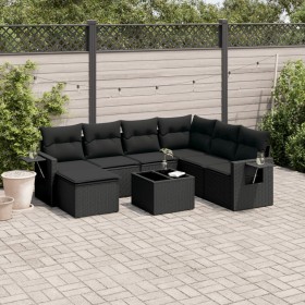 Set de sofás de jardín 8 piezas y cojines ratán sintético negro de , Conjuntos de jardín - Ref: Foro24-3252842, Precio: 519,7...