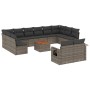 Set sofás de jardín con cojines 13 piezas ratán sintético gris de , Conjuntos de jardín - Ref: Foro24-3257131, Precio: 837,44...