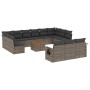 Set de sofás de jardín 14 pzas con cojines ratán sintético gris de , Conjuntos de jardín - Ref: Foro24-3257138, Precio: 834,5...