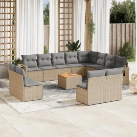 Juego de sofás jardín con cojines beige mezcla 13 pzas ratán PE de , Conjuntos de jardín - Ref: Foro24-3257144, Precio: 815,4...