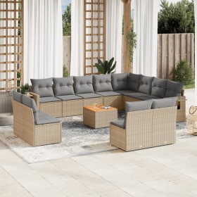 Juego de sofás jardín con cojines beige mezcla 13 pzas ratán PE de , Conjuntos de jardín - Ref: Foro24-3257144, Precio: 814,7...