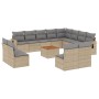 Juego de sofás jardín con cojines beige mezcla 13 pzas ratán PE de , Conjuntos de jardín - Ref: Foro24-3257144, Precio: 814,7...